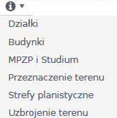 Widok okna opcji wyświetlania opcji informacji o obiektach mapowych